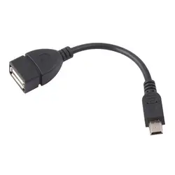 Мини USB B мужчина к USB 2,0 A Женский хост OTG адаптер удлинитель Черный 14 см #54012