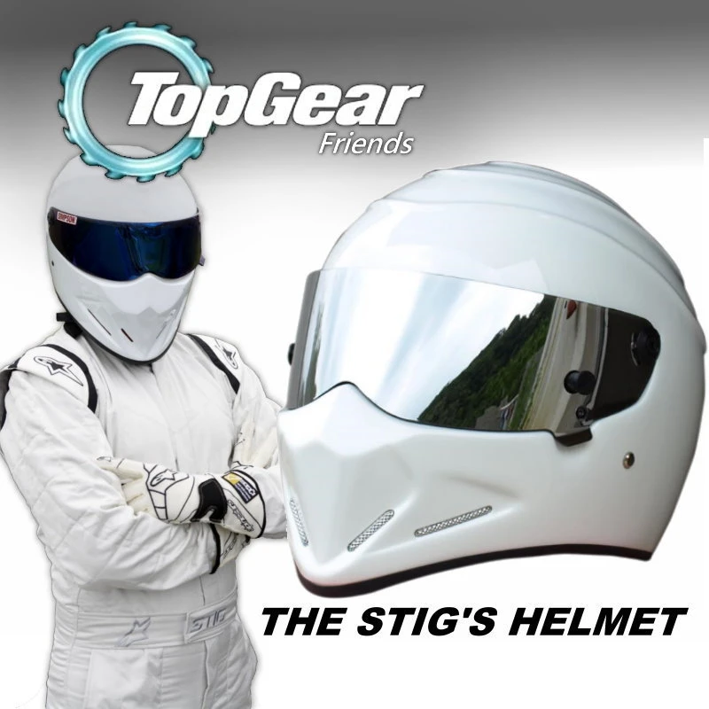Topgearためスティグから白ヘルメット銀バイザートップギア シンプソン豚 ゴーカート バイク用 Motobike レース Helmet For Visor For Helmethelmet S Aliexpress