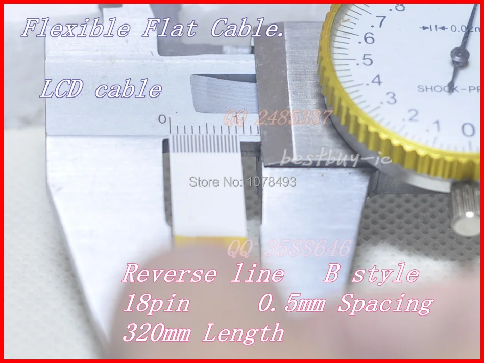 ЖК-кабель 0,5 мм расстояние+ 320 мм длина+ 18Pin B/обратная линия мягкий провод FFC Гибкий плоский кабель. 18 P* 0.5B* 320 мм