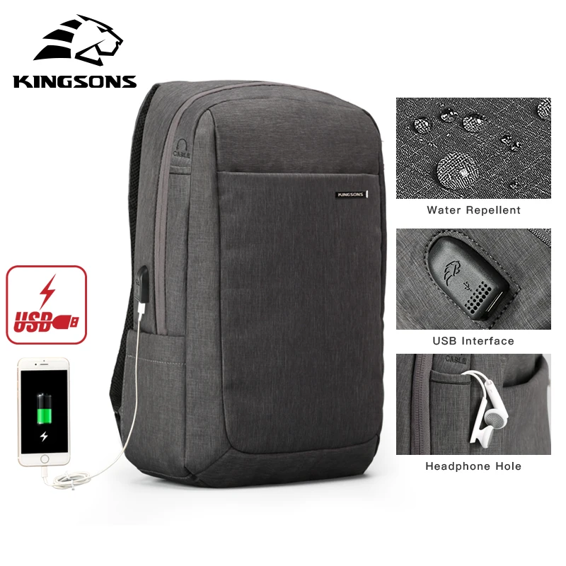 Kingsons a prueba de golpes a prueba de aire de amortiguación bolsa Tablet portátil de Mochila de hombre y mujer noche impermeable Anti-robo de Mochila
