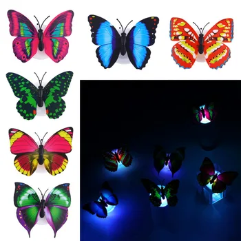 

Hot 1 pcs Profeesioanl 7 Color Changing Butterfly LED Night Light Lamp with Suction Pad Home Romantic Decor