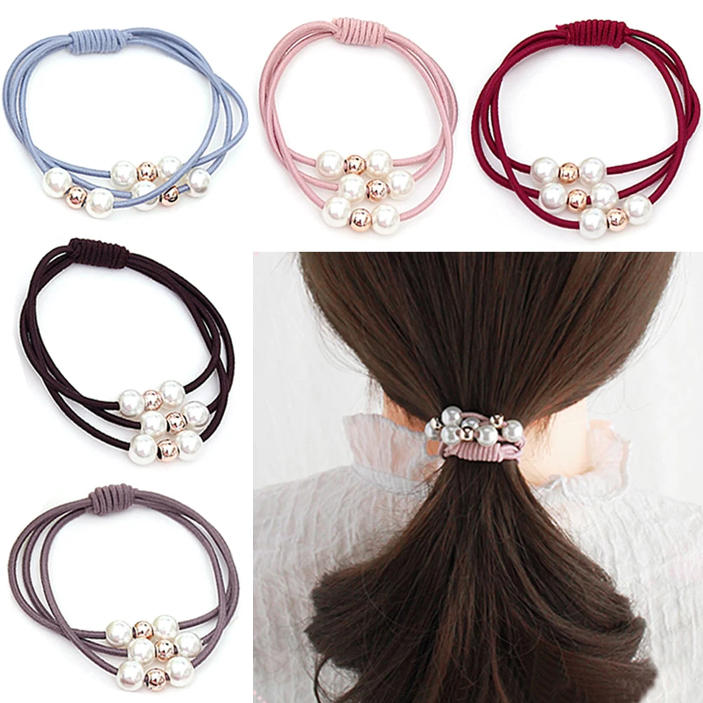 MISS ROSE 1 PC Girls Multi-Layer Pearl Hair Rope Styling Tools Solid Color Elasticity Hair Ring Hairband Hair Accessories MISS ROSE 1 PC Girls Multi-Layer Pearl Hair Rope Styling Tools Solid Color Elasticity Hair Ring Hairband Hair Accessories