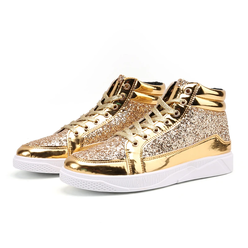 gold glitter sneakers