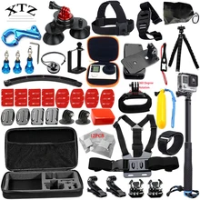For Gopro hero accessories set Aluminum alloy for Go pro 5 4 3+ 3 CNC Removable Car Suction Cup selfie stick mount 19A