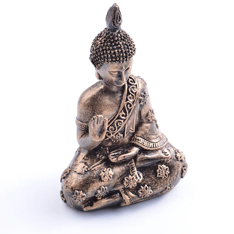 Миниатюрная статуя Будды из смолы, таиландский Будда, медитирующая скульптура, индуистская статуэтка, индийская сакиамуни, домашнее декоративное украшение, 19