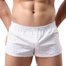 Men Underwear Boxer Shorts Trunks Slacks Cotton Cueca Shorts Printed Men Shorts Home Underpants(China)