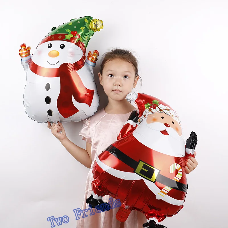 10 шт. большие рождественские фольгированные шары Санта-Клауса, рождественские вечерние шары