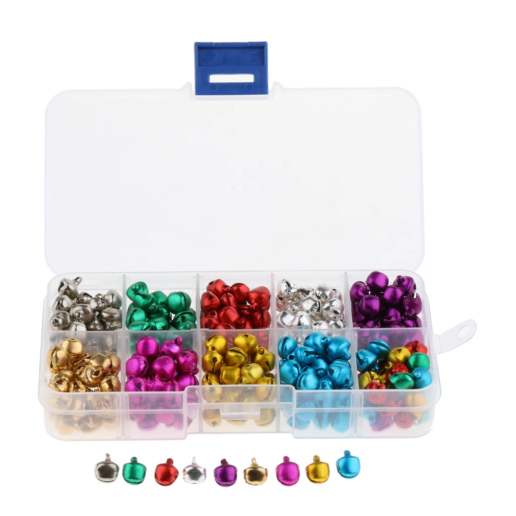 Jingle Bells, 300 Pieces 8MM Crafts Little Bells for DIY Stuffed Animals Supplies, Plush Toys Making Accessories, Wreath Decor