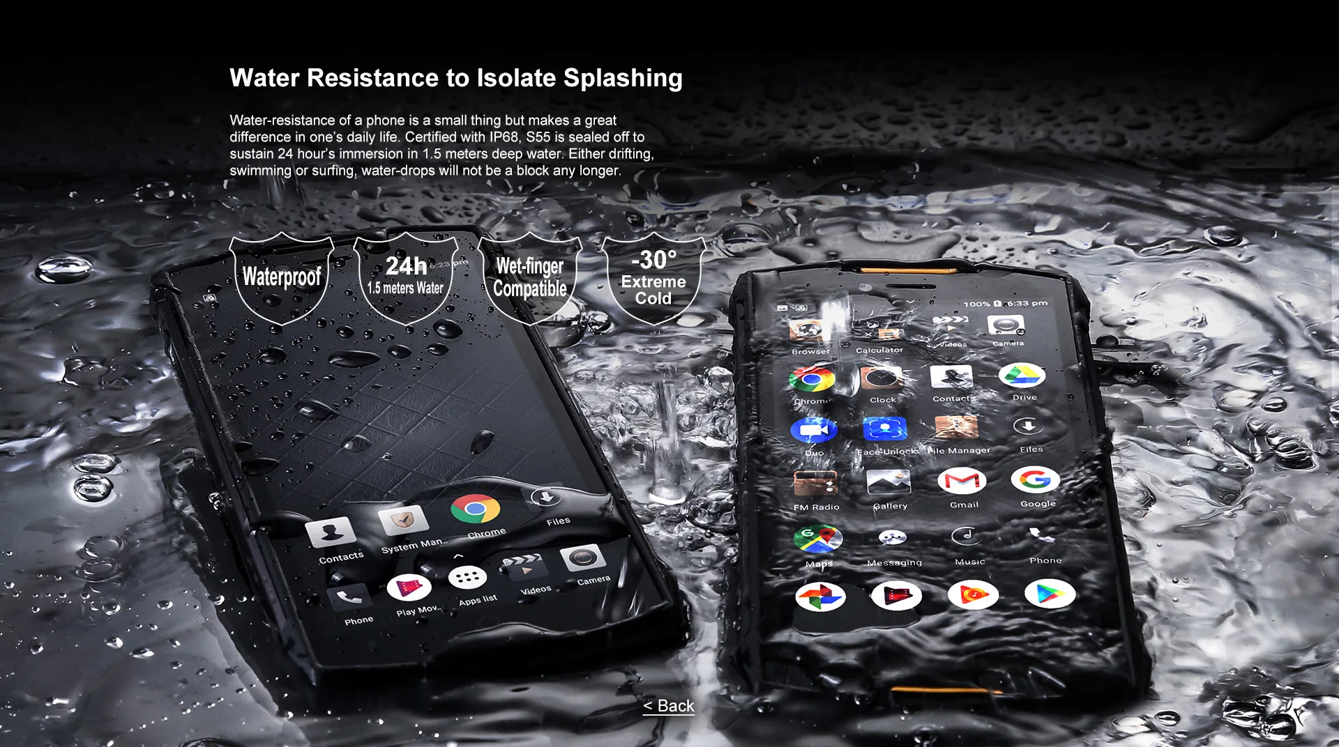 DOOGEE S55 5.5 inch 18:9 IP68 waterproof Smartphone MTK6750T 5500mAh 4GB 64GB 13.0 MP Mobile phone Android 8.0 BAK battery