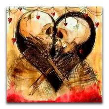 Обычай Алмаз Живопись череп пара любовь вышивка крестиком Снеговик санта-клаус дар home decor diy pintura стразами ponto cruz