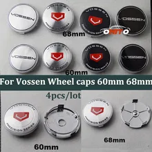 Boa qualidade 4 pçs/lote 60mm 68mm emblema do carro tampas cubo de roda para vossen vossen rodas centro roda automóvel tampas do carro