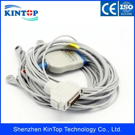 Fukuda Denshi Cardimax Fx-7102 ECG EKG Cable With Snap Fukuda Denshi Patient Monitor