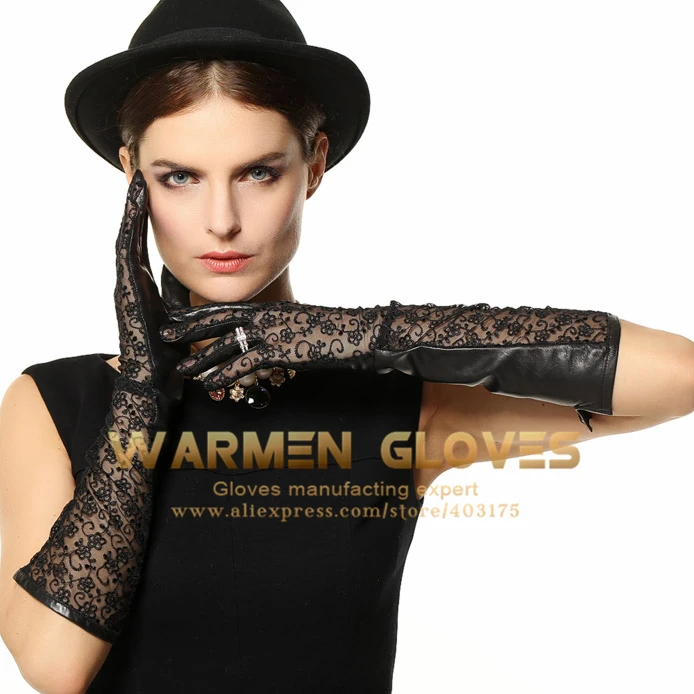 Buy WARMEN Sexy Uv Block Women Long Genuine Leather