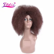Лидия афро странный прямые короткие Искусственные парики афроамериканец канекалон термостойкие Искусственные парики для Для женщин
