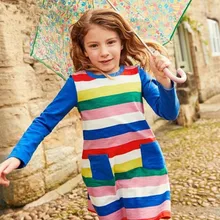 Jumping meter/модные платья осенне-весенняя одежда для девочек Хлопковые Платья с карманами вечерние школьные платья новое платье для девочек