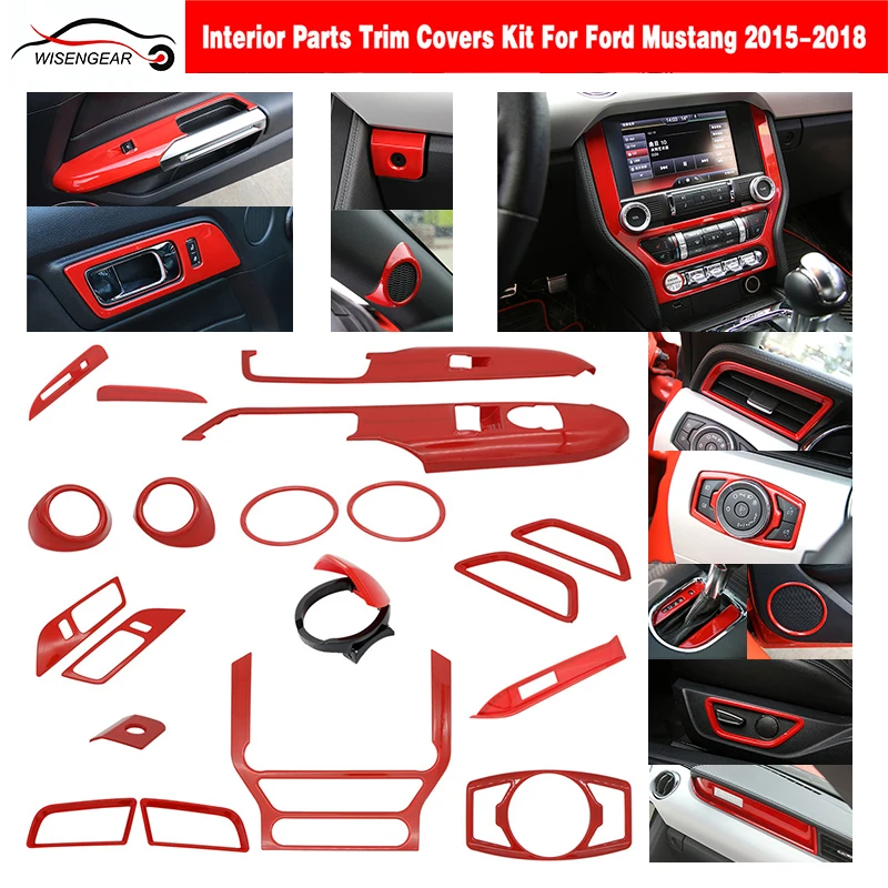 Interior Parts Switch+Switch/GPS Panel+Speaker/Vent Ring+Engine /Seat Adjust Button Cover For Ford Mustang 2015-2018 Interior Parts Switch+Switch/GPS Panel+Speaker/Vent Ring+Engine /Seat Adjust Button Cover For Ford Mustang 2015-2018