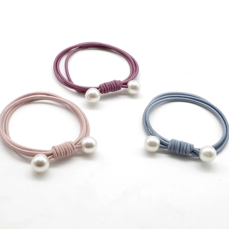 

Simple Pearls Hair Accessories Pearl Elastic Rubber Bands Ring Girls Women Elastic Hair Bands Headwear Ponytail Holder Hair Ties