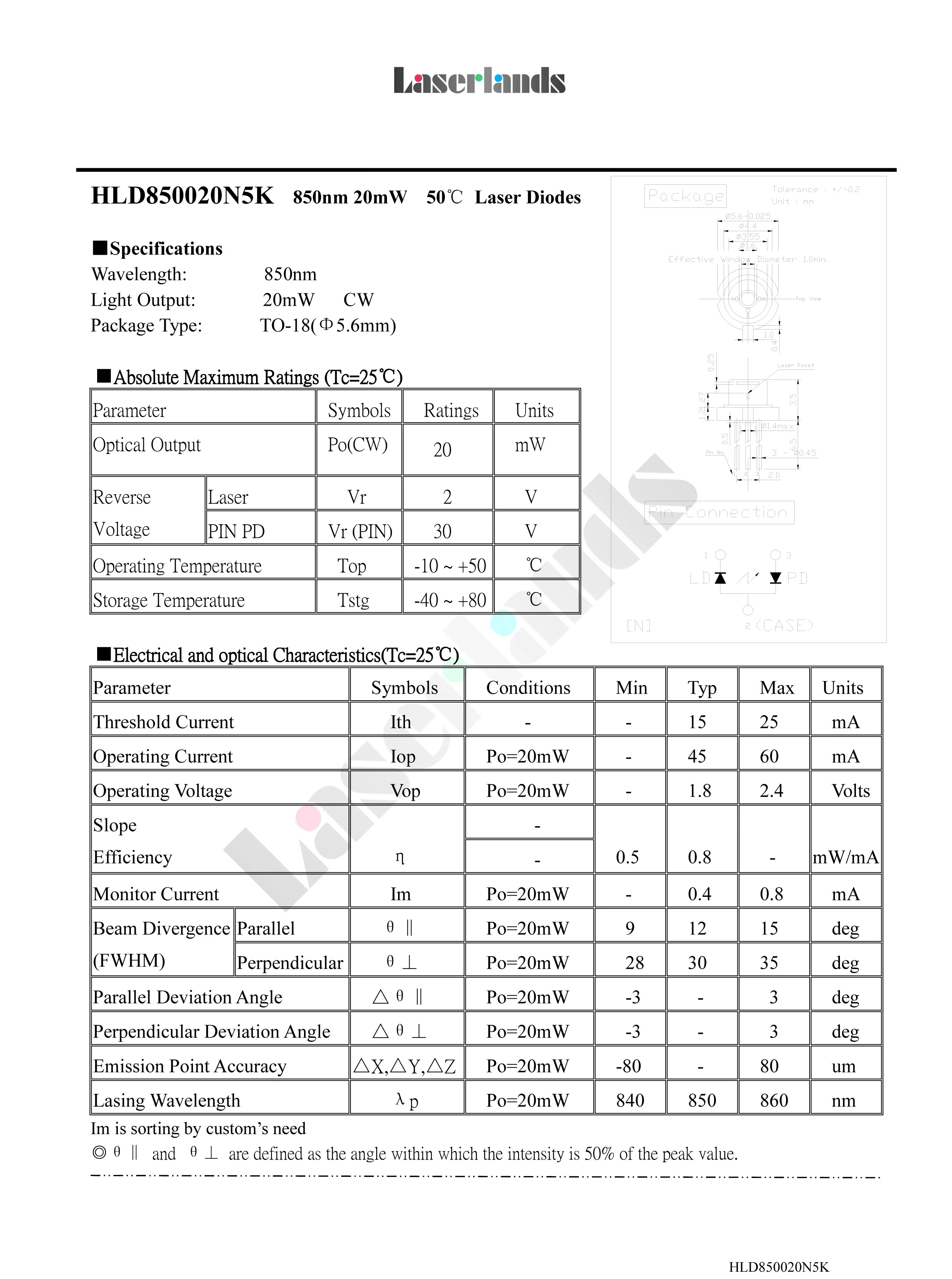 TO18 5 6 мм 20 МВт 850nm инфракрасный ИК лазерный диод N Тип|diode ir|diode infrareddiode laser |