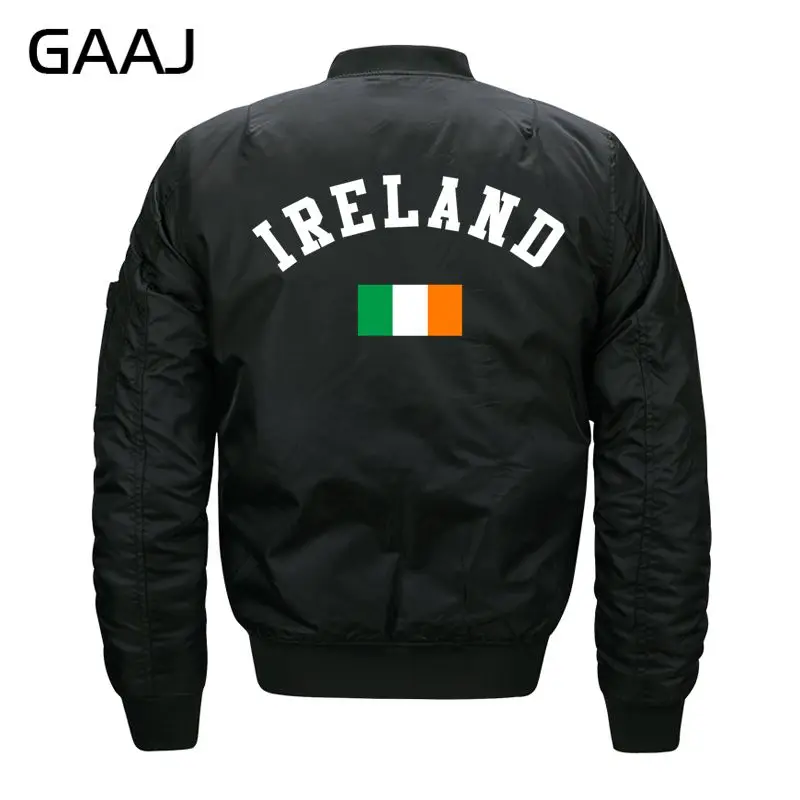 GAAJ Print Ireland Flag Jackets Men Clothes Warm Jacket