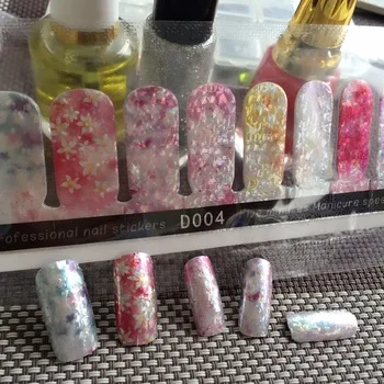 WUF 1 Sheet DIY Five Minutes Nails Speed Laser design Sticky Stickers Decoration For Christmas Nail Art (YZW-D004)