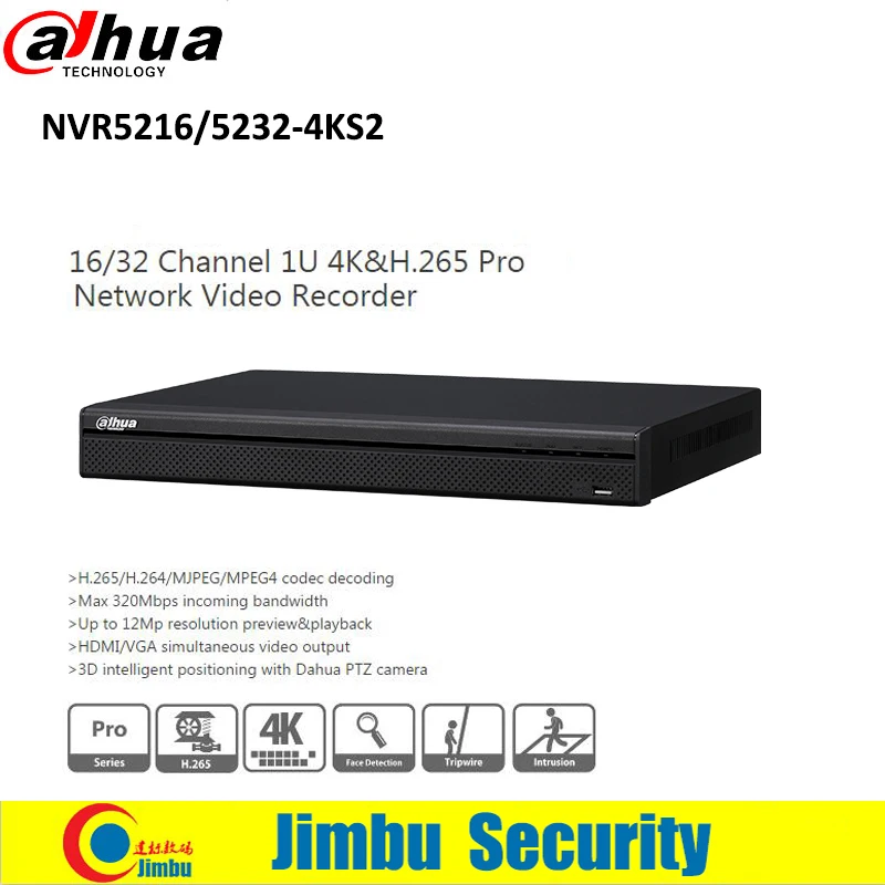Dahua NVR комплект 16CH 4K& H.265 видеорегистратор NVR5216-4KS2 и ip-камера 6MP h.265 IPC-HDW4636C-A Встроенный микрофон IR50m IP67 DVR комплект