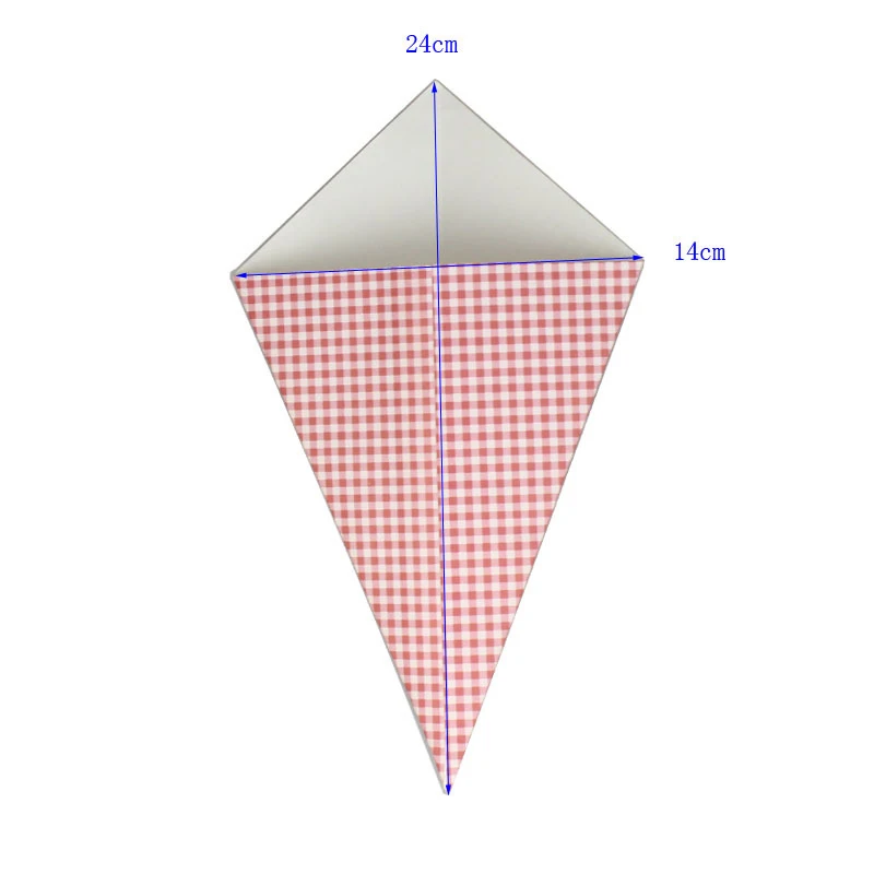 Коробка для попкорна, коробка для картофеля фри, коробка для попкорна, контейнер, красная сетка, контейнеры, креативные мешки в форме конуса, бумажные пакеты с принтом, 50 шт