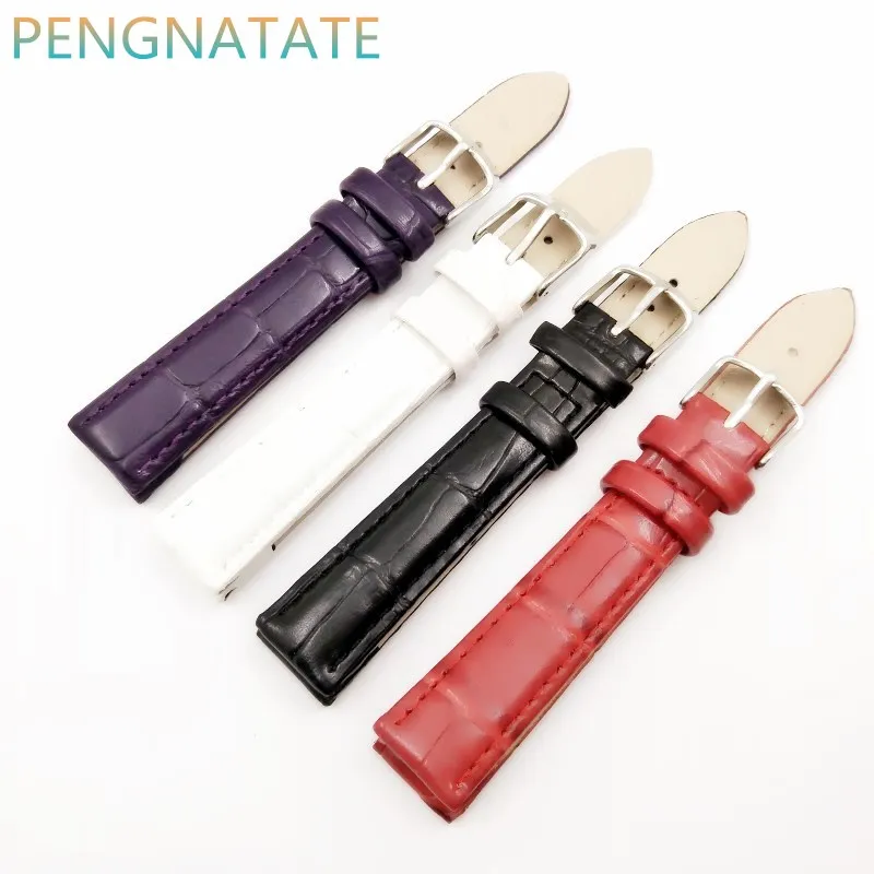 

16mm Leather Watch Band chenxi Brand Women soft Replacement Leather Watch Strap Wristwatch Silver Buckle Belt 4 colors PENGNATAT