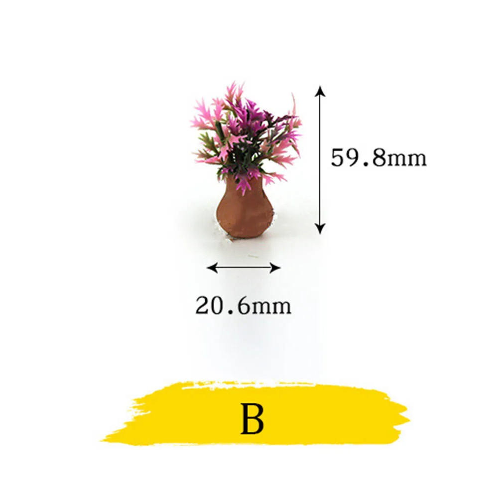 1/12 кукольный домик Миниатюрные аксессуары маленькое растение в горшке Моделирование Цветок модель игрушка украшение для кукольного домика