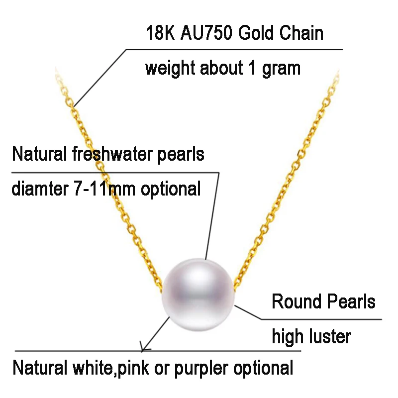 Sinya 18 К Золотое классическое круглое жемчужное колье-чокер с 7,5-10 мм натуральным жемчугом Au750 золотая цепочка длиной 40+ 5 см для женщин