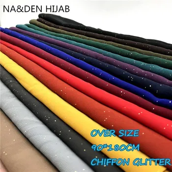

HI-Q plain over size bubble chiffon shimmer solid plain shawls women hijab muslim scarves bandana 10pcs/lot fast ship 180*90cm