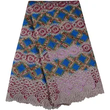 Ankara Guipure Wax Lace Fabric 2018 New Design Printed Embroidered Lace For India Wedding Dress Material African Wax Lace 846