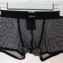 1 шт., брендовые прозрачные сексуальные ультратонкие сетчатые трусы cockcon, нижнее белье с низкой посадкой, боксеры для геев