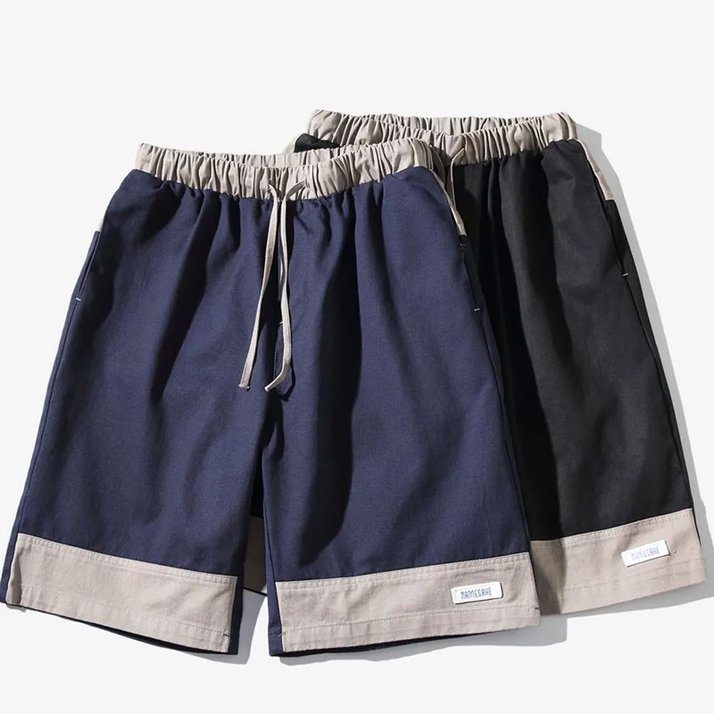 Лето Осень мужские короткие стиль хлопок карман короткие брюки повседневные однотонные Классический прямой крой брюки плюс размер L625