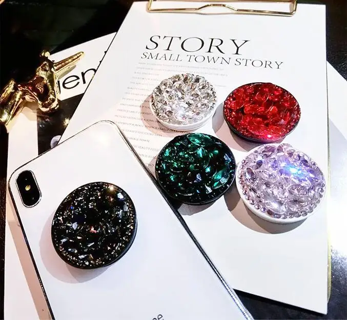 Diamond Expanding Stand and Grip Mobile Phone Holder Smartphone Desk Stand for Iphone XS Max Samsung Stretch Finger Ring Holder Diamond Expanding Stand and Grip Mobile Phone Holder Smartphone Desk Stand for Iphone XS Max Samsung Stretch Finger Ring Holder