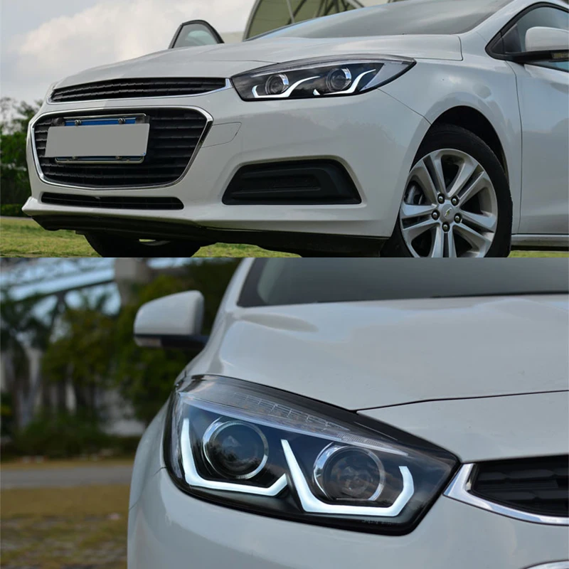 Hlxg 2 шт. автомобильный Стайлинг фар в сборе для Chevrolet Cruze 2015 светодиодный DRL дневное