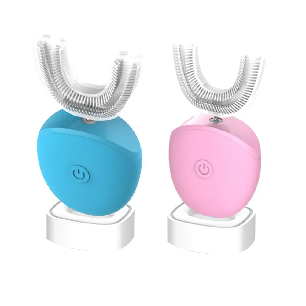 

360 Degrees Intelligent Automatic Sonic Electric Toothbrush U Type Tooth Brush USB Charging Tooth Teeth Whitening Blue Light