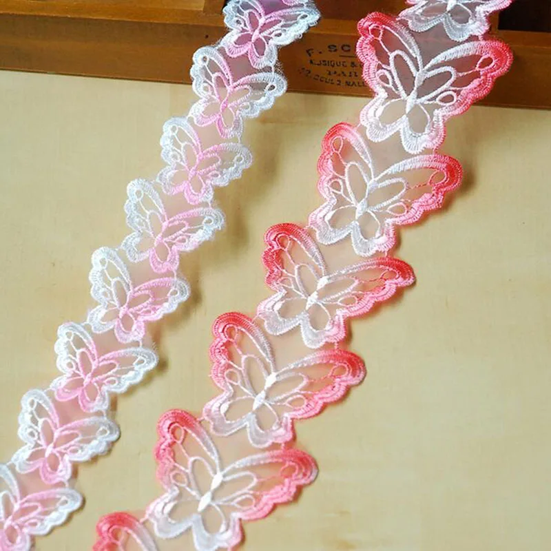 20Yards Organza Lace Trim Butterfly Embroidered Lace Applique Guipure