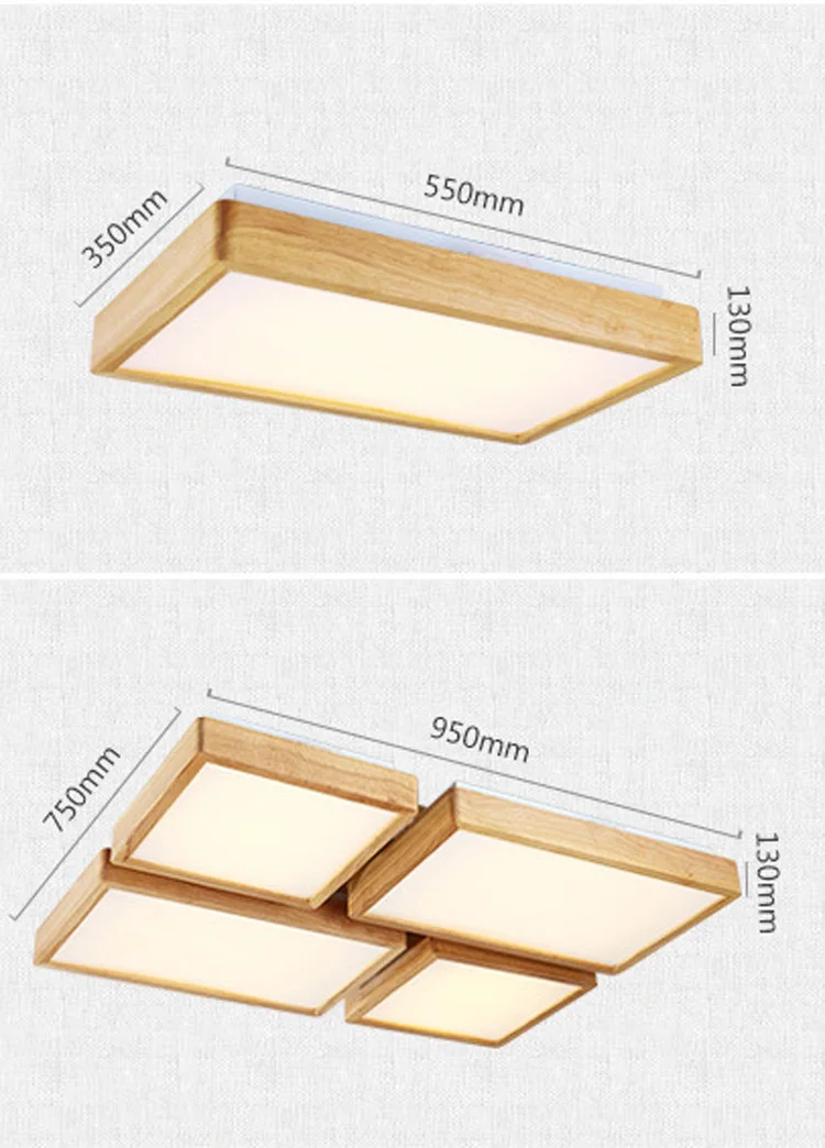 Квадратный деревянный потолочный светильник, светодиодный светильник с деревянным зерном, светодиодные потолочные светильники для Северной Европы, Деревянный светильник, светильник