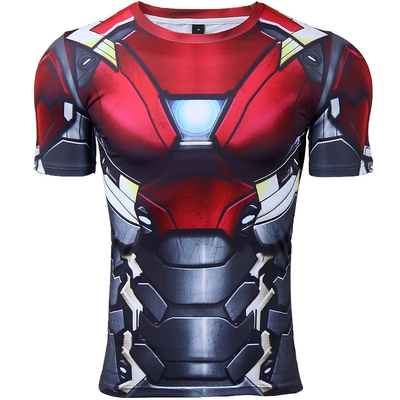 

Avengers T Shirt Men Compression tshirt Ironman Short Sleeve 3d Print Mens Tee Shirts Bodybuilding Fitness Top Male Crossfit 4XL