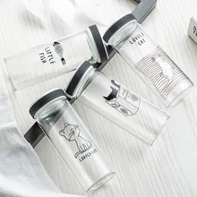 Высокое боросиликатное стекло термостойкая Милая мультяшная Студенческая креативная портативная Силиконовая ручка ручная чашка 020 y