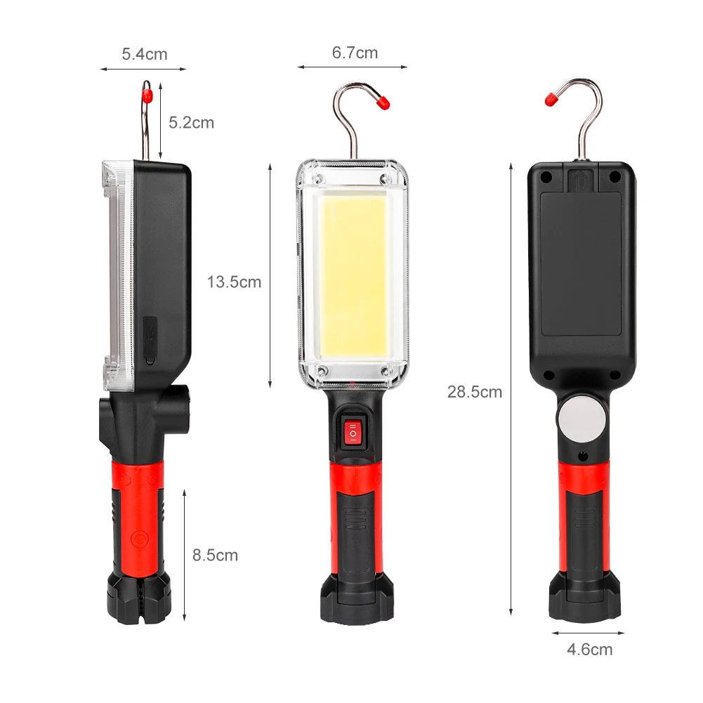 Cob светодиодный рабочий свет Cob прожектор светильник 700LM USB Перезаряжаемый 18650 флэш-светильник светодиодный портативный магнитный рабочий светильник с зажимом для кемпинга