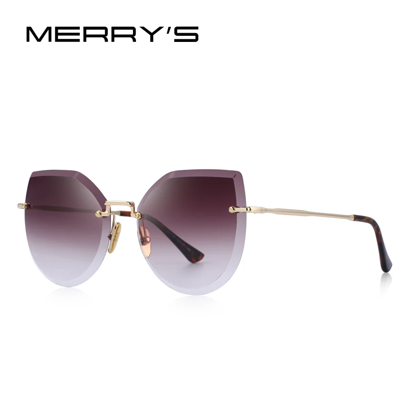MERRYS дизайн для женщин без оправы кошачий глаз солнцезащитные очки с градиентными линзами UV400 защита S6355 - Цвет линз: C07 Dark brown