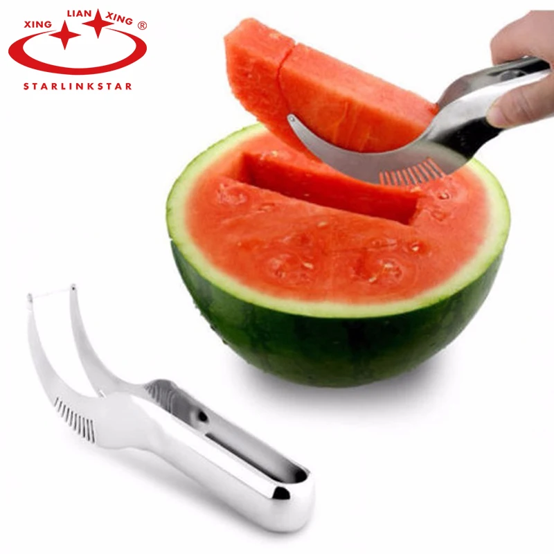 

1Pcs 2016 New Stainless Steel Fruit Faster Melon Cutter Server Watermelon Cantaloupe Cutting Seeder Slicer Scoop For Fruit Tools