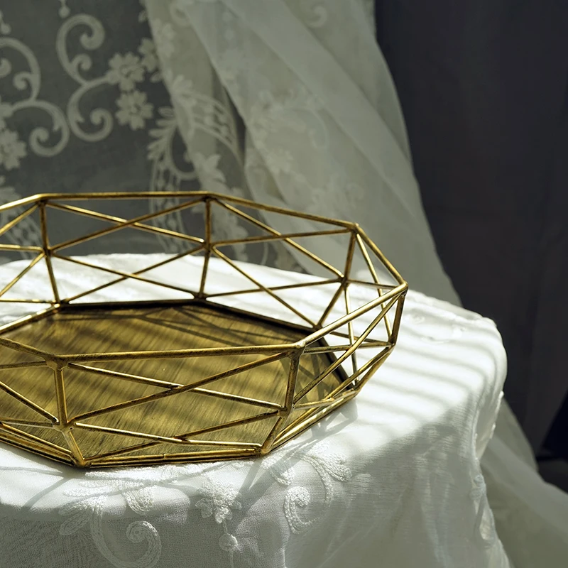 Preise SWEETGO Geometrische form tablett vintage gold silber kuchen werkzeuge für dessert aushöhlen tisch dekorieren korb kuchen steht