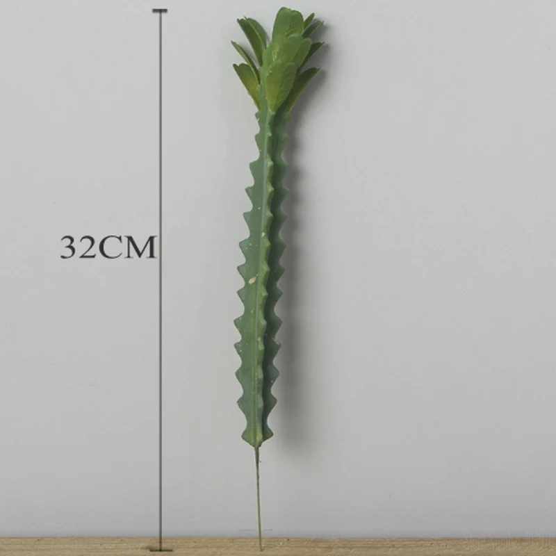 1 шт. поддельные кактус Искусственные суккуленты пластиковые зеленые пустынные листья растений Цветочная композиция реалистичные большие кактусы дешево - Цвет: 32cm
