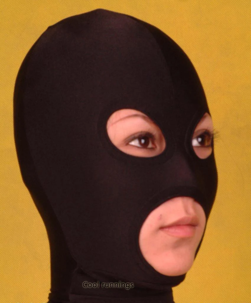 Kid Adult Open Eyes and Mouth Zentai Costume Hood Mask Halloween