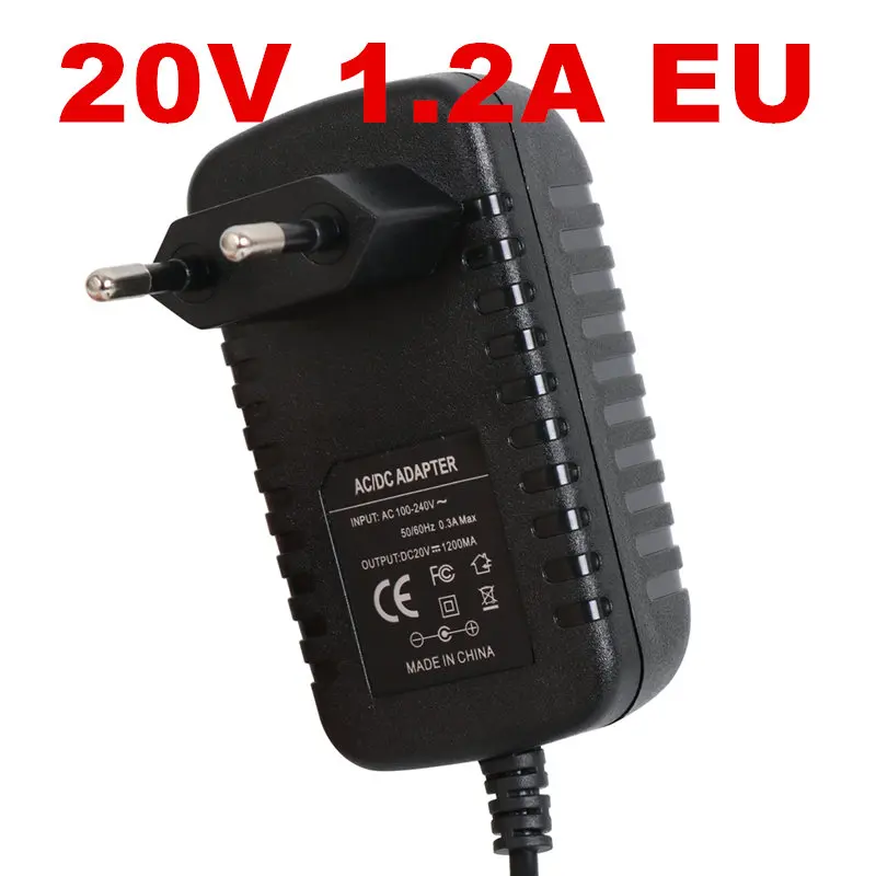 1 шт. 20v1. 2a источник питания Светодиодный источник питания 20 в блок питания 20 в 1.2A 1200mA адаптер питания EU UK AU US plug