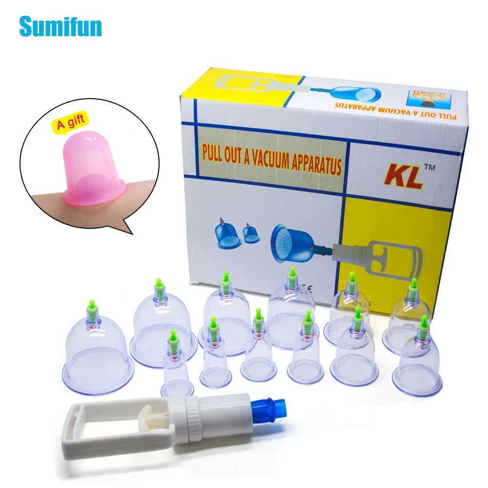 12Pcs Body Suction Cup Acupunture Massage Medicine Vacuum Cupping Body Relaxation Healthy Massage Set C1219