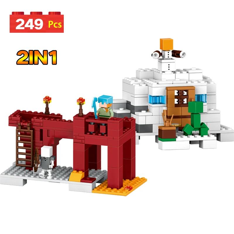 

My World Series Eductional Technic Legoing Minecrafter Model Building Blocks White Kit Castle Compatible Toys For Kid