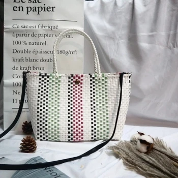

NEW Fashion Straws pvc Handbags Straw Beach Tote Big Shoulder Bag Purse Handbag Woven Beach Shopping Bag wholesale